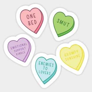 Bookish Candy Heart Tropes Book Lover Heart Colors Book Aesthetic Bookish Pack Bookish Kindle Sticker